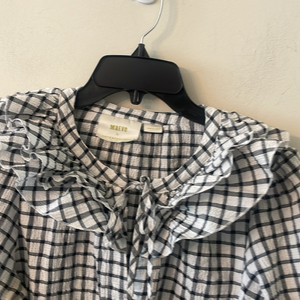Maeve Ruffled Plaid Buttondown - Picture 5 of 6